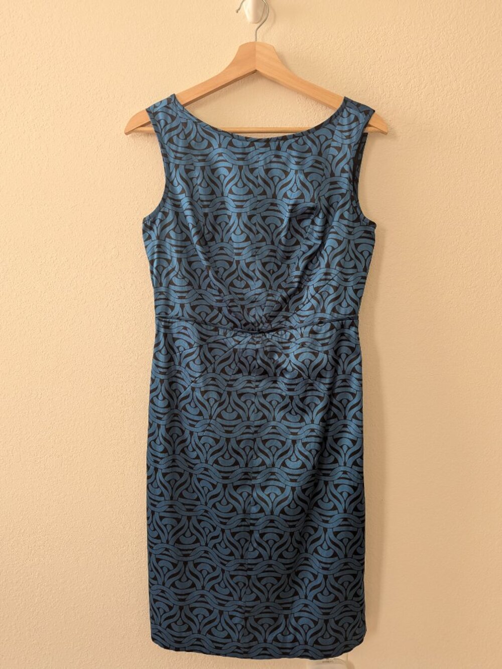 Banana Republic Blue Black Geometric Sheath Dress Size 4